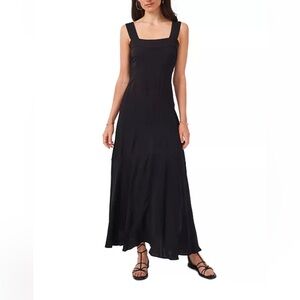 Vince Camuto Women’s Size XS Challis Square-Neck‎ Sleeveless Maxi Dress Black